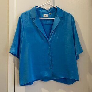 Aritzia Wilfred Beso Shirt | WAVE BLUE | Size L